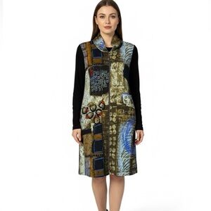 SIMPLY DOLCEZZA Cotton Full Zip Mock Turtleneck Long Sleeve Dress US Sz M